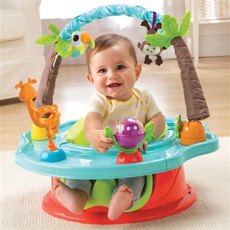 Summer Infant Deluxe SuperSeat, Wild Safari, Fun Baby Seat for Sitting Up, Playtime, and Meals, Ages 4 Months to 4 Years, Includes Booster Seat, Tray, and Toy bar. . Summer infant deluxe superseat